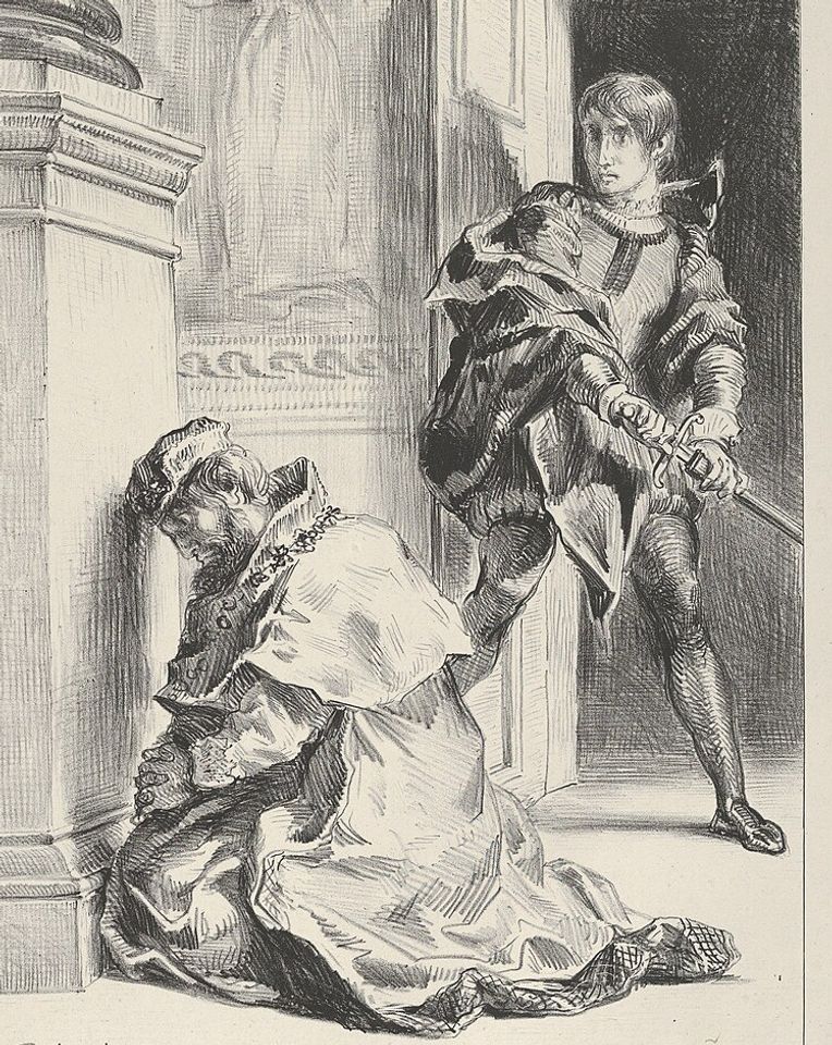 Illustration af Hamlet og Octavius